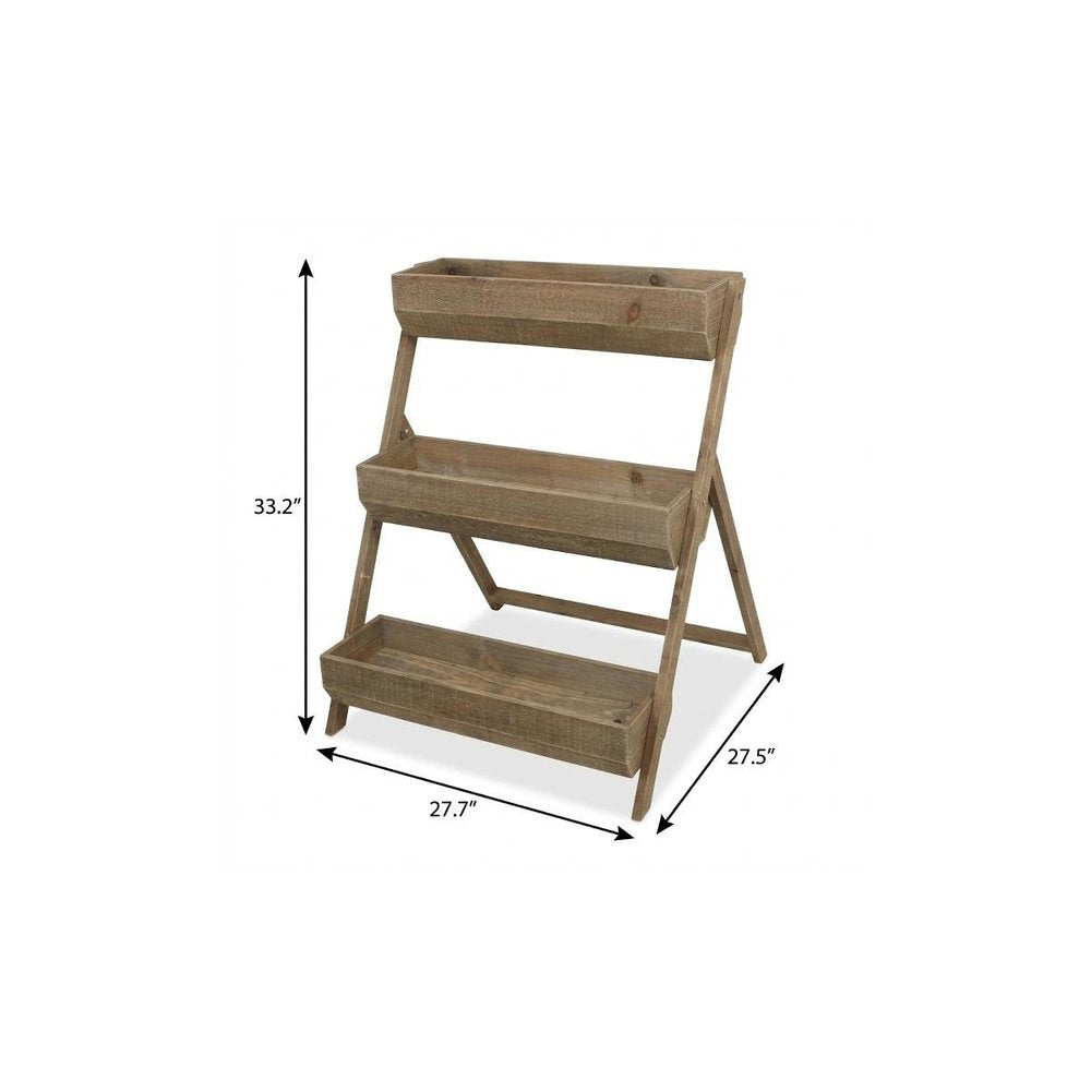 3 Tier Wooden Shelves Storage Plant Stand