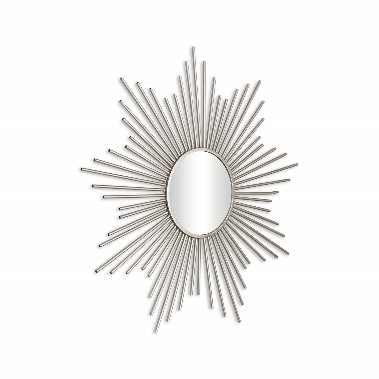 32" Silver Metal Sunburst Framed Accent Mirror