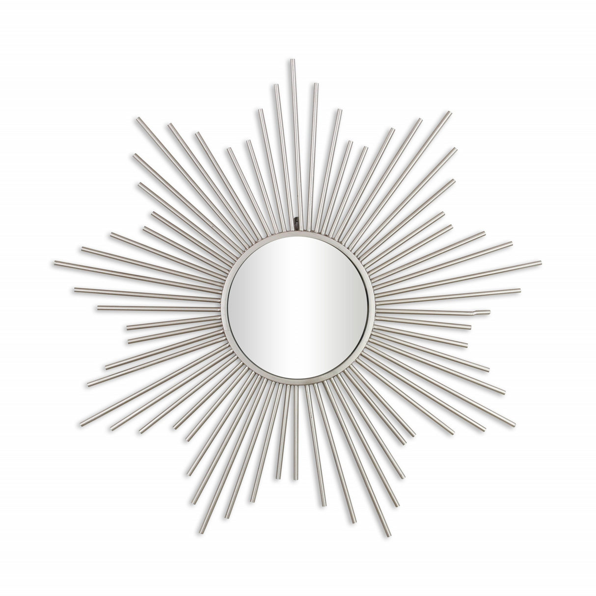 32" Silver Metal Sunburst Framed Accent Mirror
