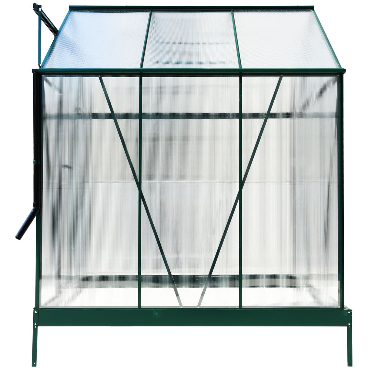 Polycarbonate Greenhouse, Heavy Duty Outdoor Aluminum Walk-In Green House Kit With Rain Gutter, Vent And Door For Backyard Garden by Couch.com
