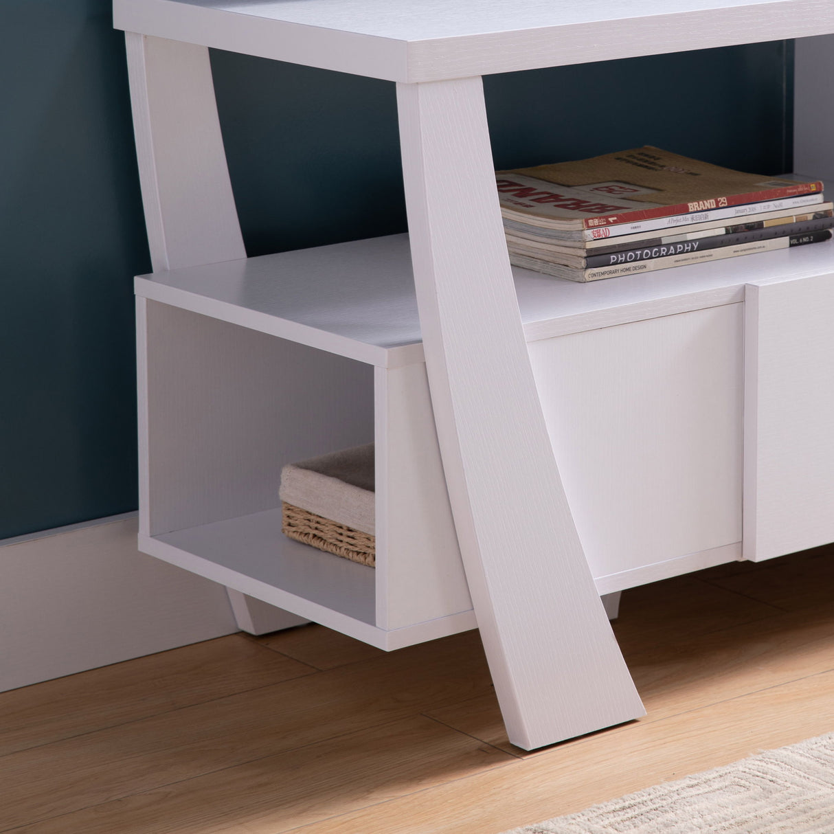 Contemporary TV Stand With 4 Shelves And 1 Drawer by Couch.com