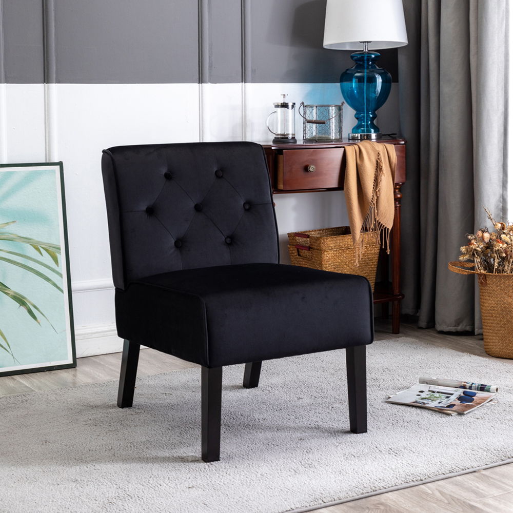 Reese - Living Room Armless Button Tufted Pattern Accent Chair (Set of 2) by Couch.com