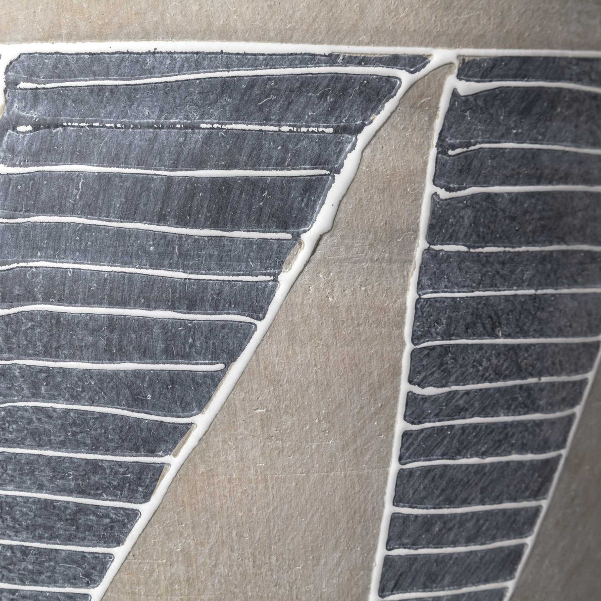 15" Brown And Gray Geometric Cylinder Ceramic Table Vase