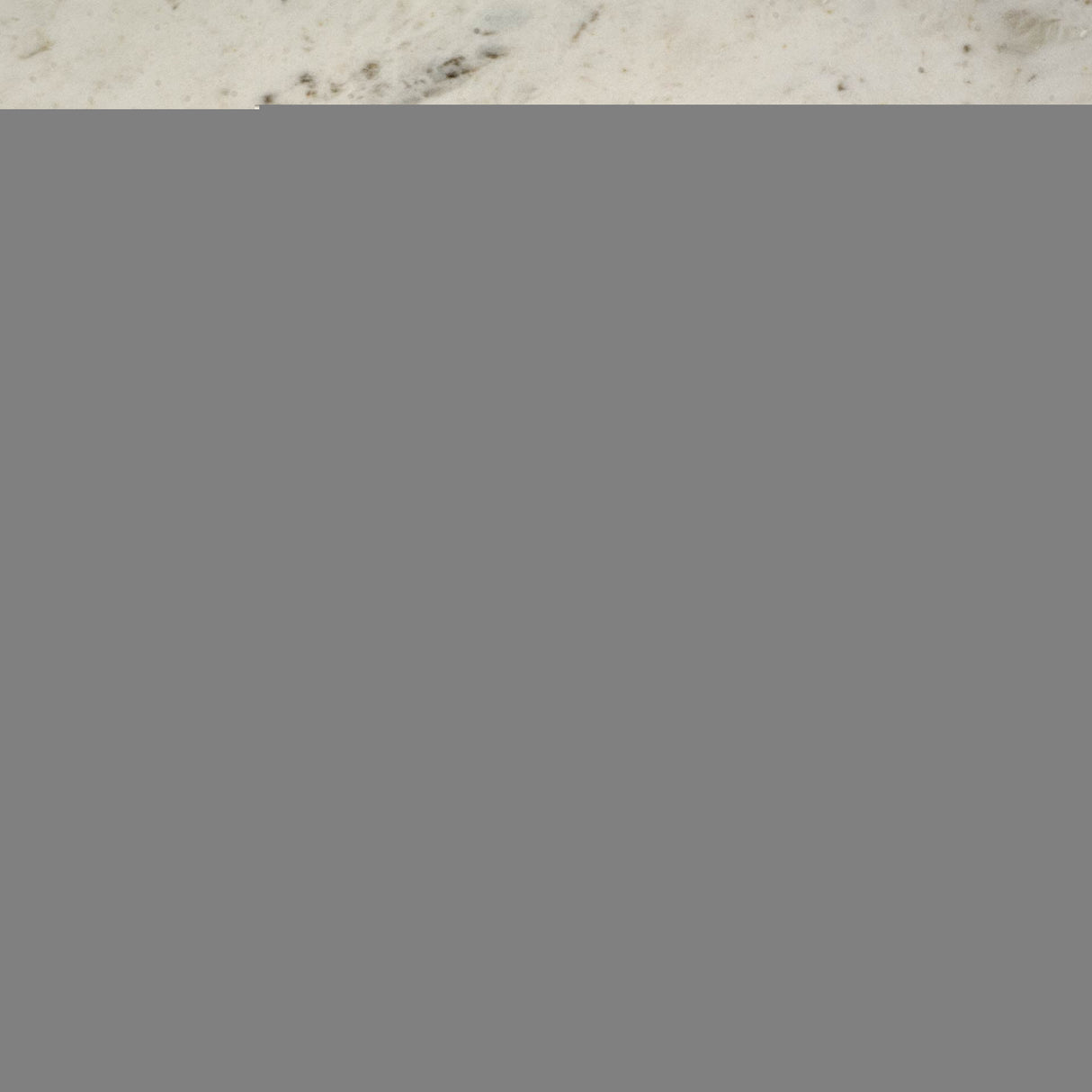 40" Off White And Black Rounded Marble And Metal Three Leg Base Dining Table