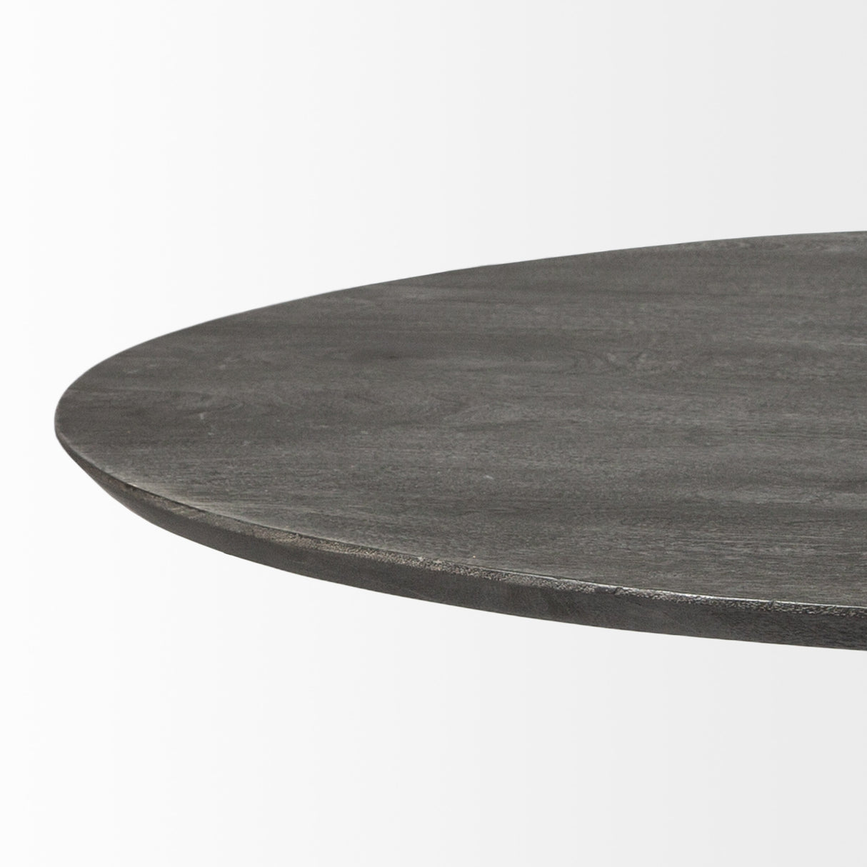54" Brown Solid Wood and Iron Pedestal Base Round Top Dining Table