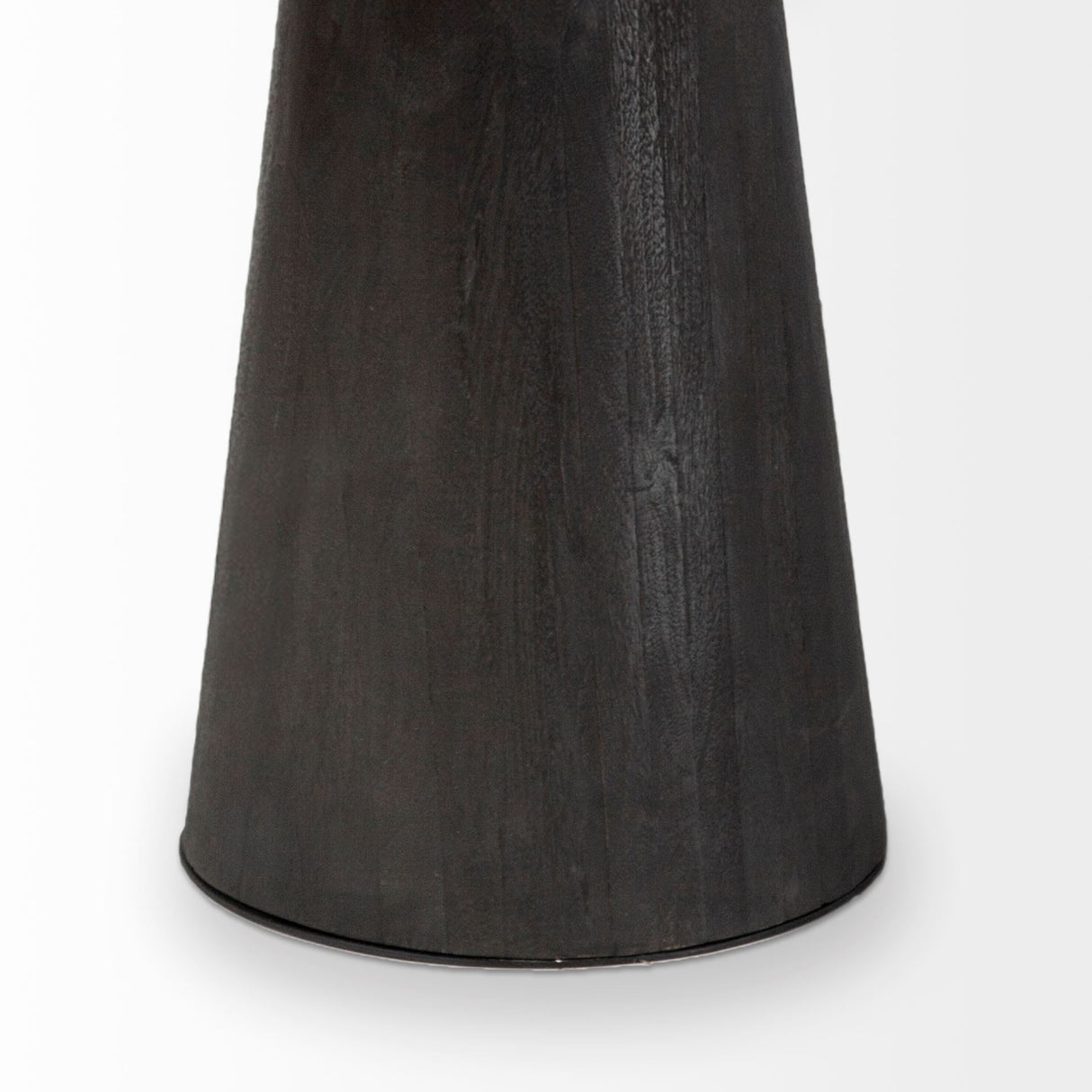 54" Brown Solid Wood and Iron Pedestal Base Round Top Dining Table