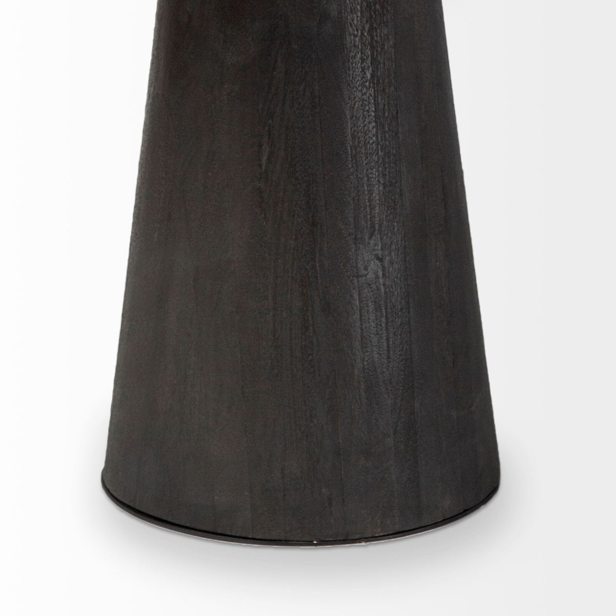 54" Dark Brown Solid Wood And Iron Pedestal Base Round Top Dining Table
