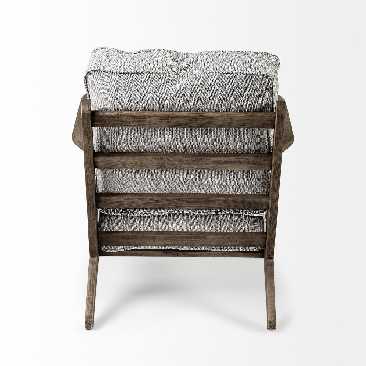 31" Light Gray and Brown Fabric Lounge Chair