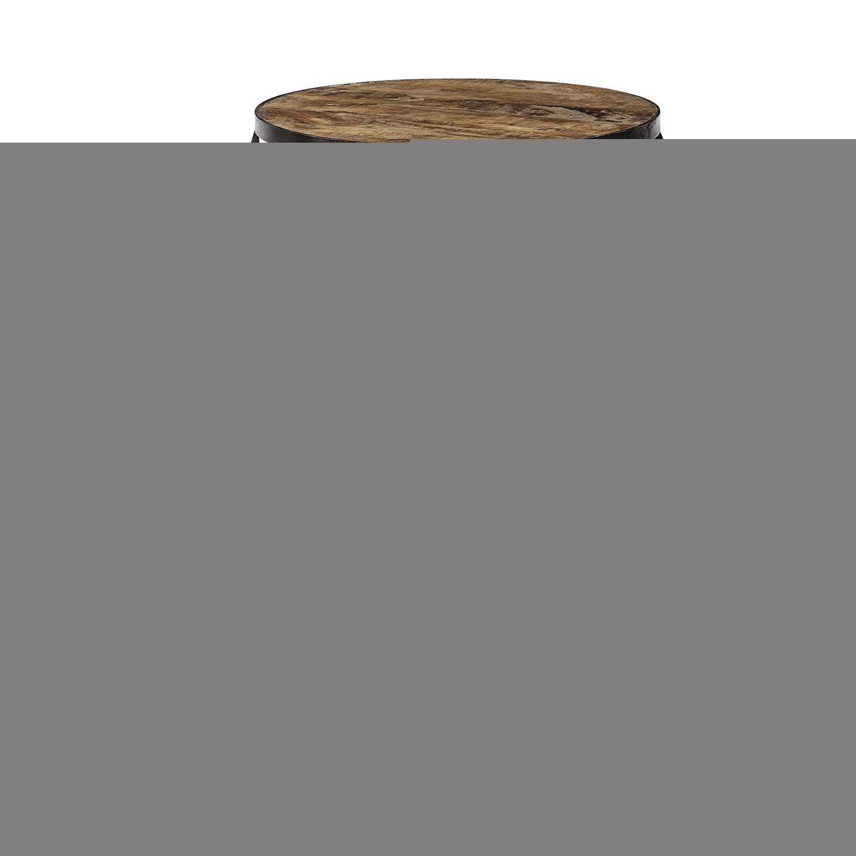 Set of Two 26" Black And Brown Solid Wood Round End Table