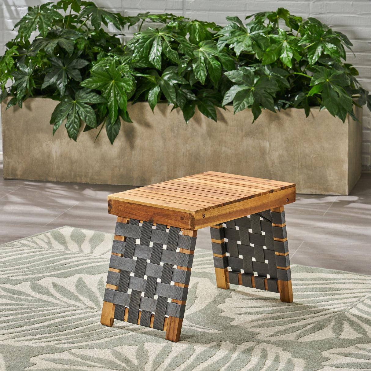 Outdoor Wooden Foldable Side Table - Teak by Couch.com