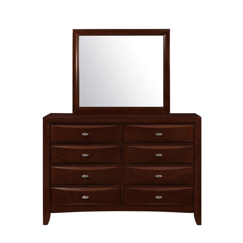 54" Brown Solid Wood Eight Drawer Double Dresser