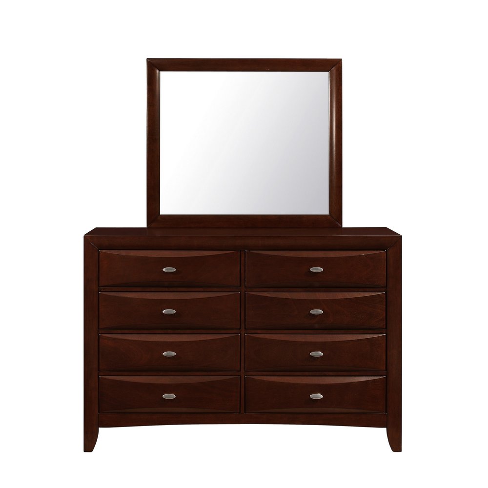 54" Brown Solid Wood Eight Drawer Double Dresser