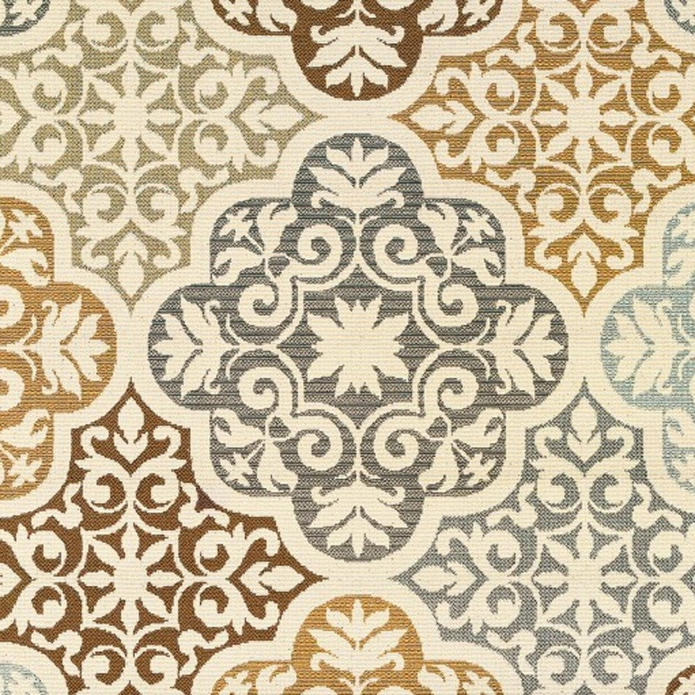 8' X 13' Gray And Ivory Moroccan Indoor Outdoor Area Rug