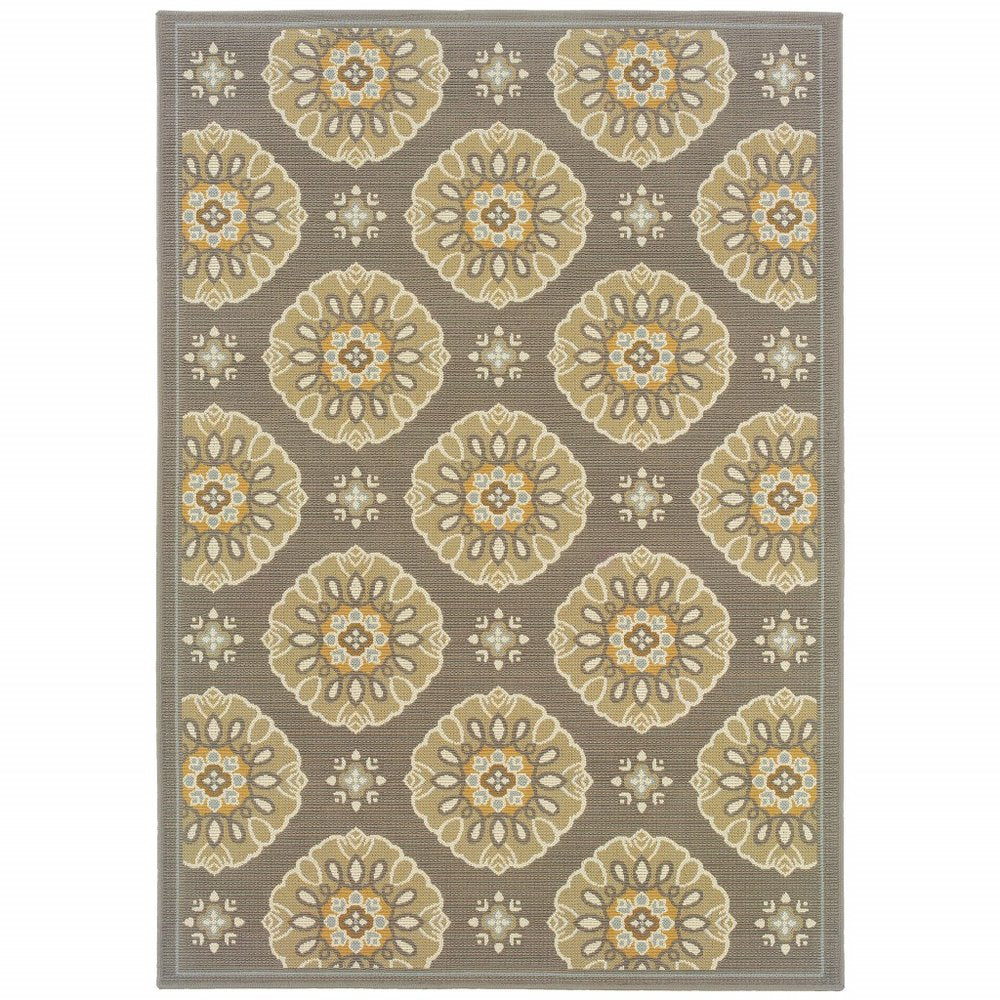 8' X 13' Gray Moroccan Indoor Outdoor Area Rug