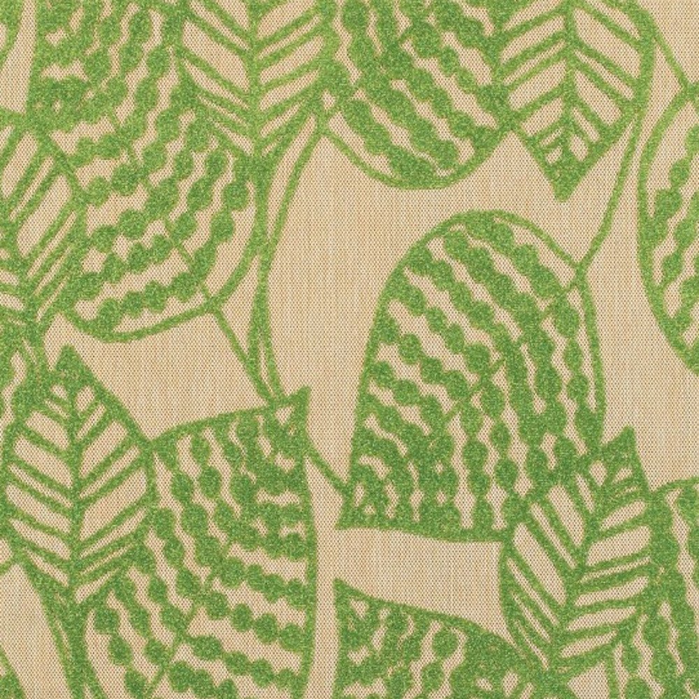 8' Green Floral Indoor Outdoor Area Rug