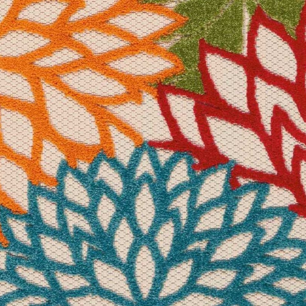 10' Green And Ivory Indoor Outdoor Area Rug