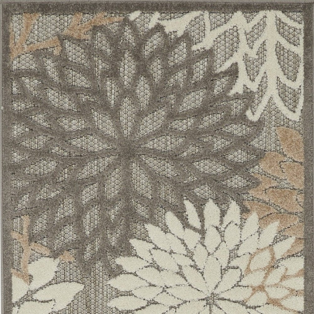 4' X 6' Gray And Ivory Indoor Outdoor Area Rug