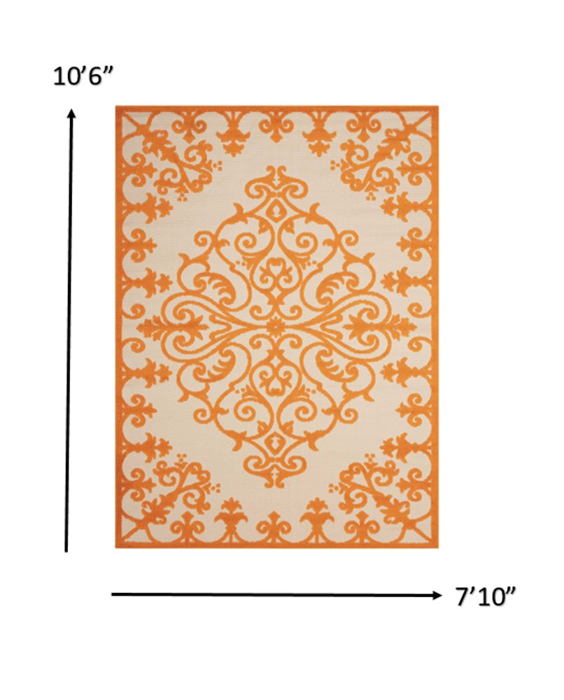 3' X 4' Green Damask Indoor Outdoor Area Rug