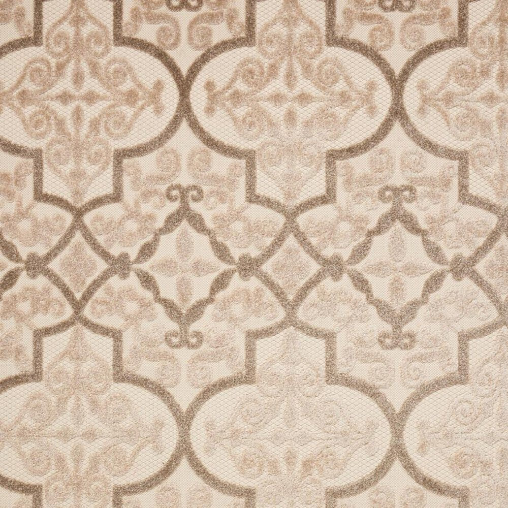 5' X 8' Cream Moroccan Indoor Outdoor Area Rug