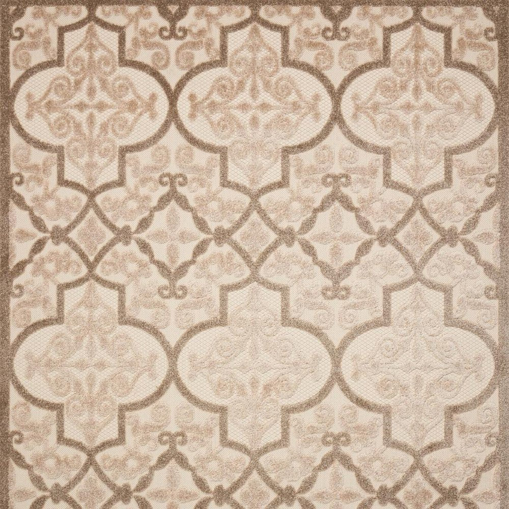 5' X 8' Cream Moroccan Indoor Outdoor Area Rug