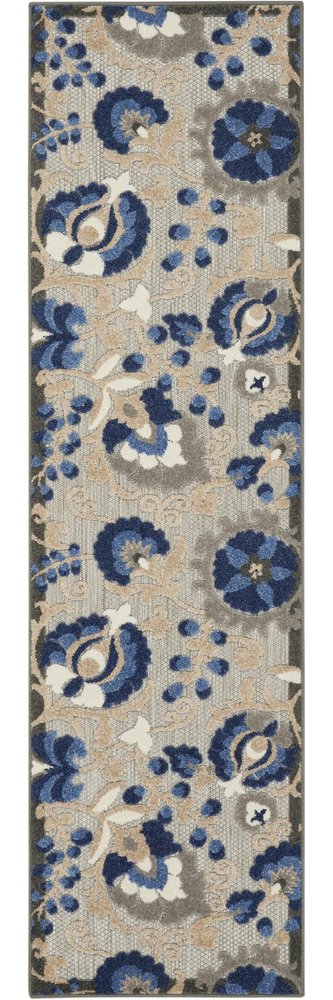 6' X 9' Blue And Gray Indoor Outdoor Area Rug