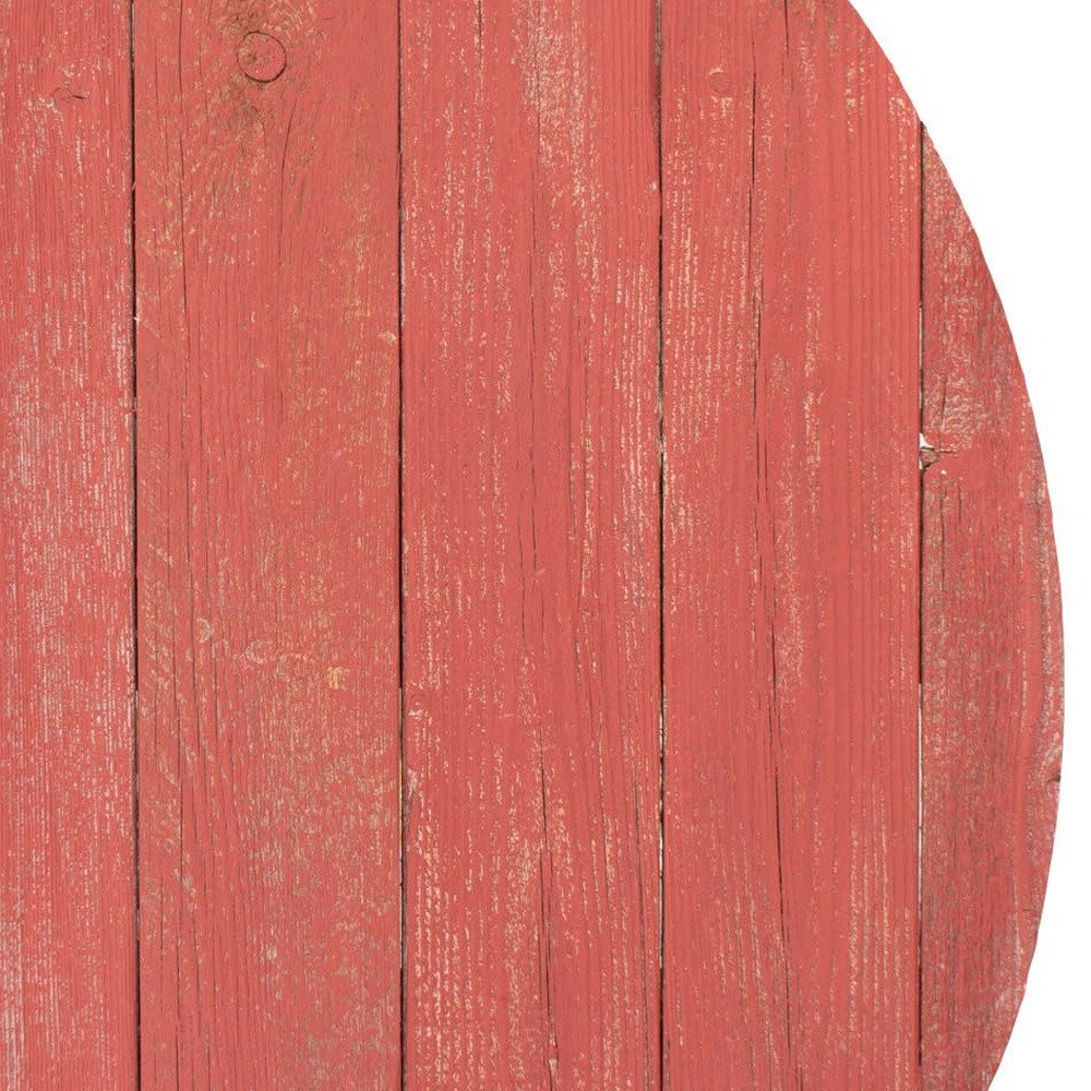 18" X 14" Red Reclaimed Wood Egg Shaped Wall Decor