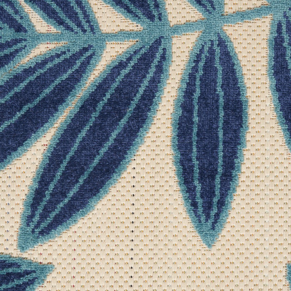 3' X 4' Blue And Ivory Floral Indoor Outdoor Area Rug