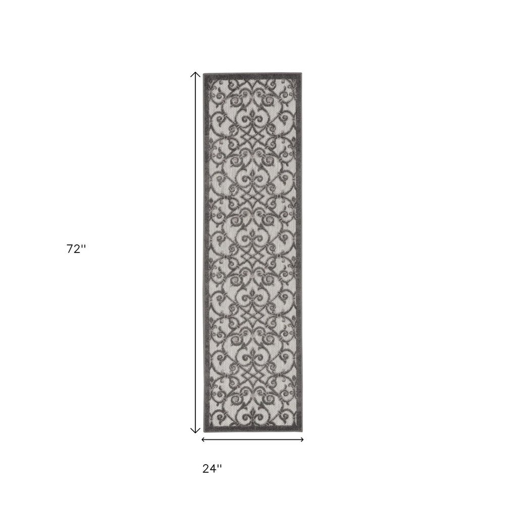 6' Gray Indoor Outdoor Area Rug