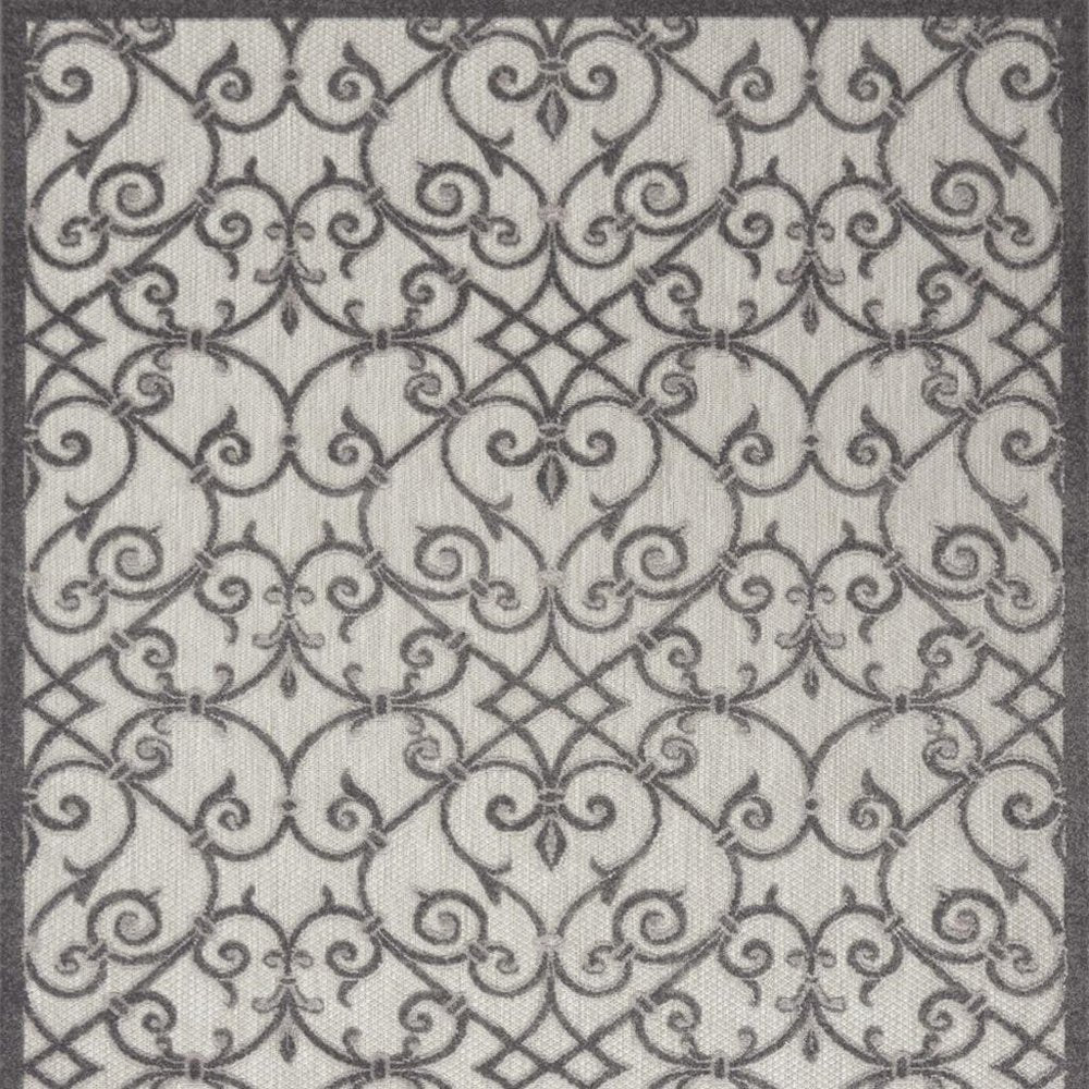 8' X 11' Gray Indoor Outdoor Area Rug