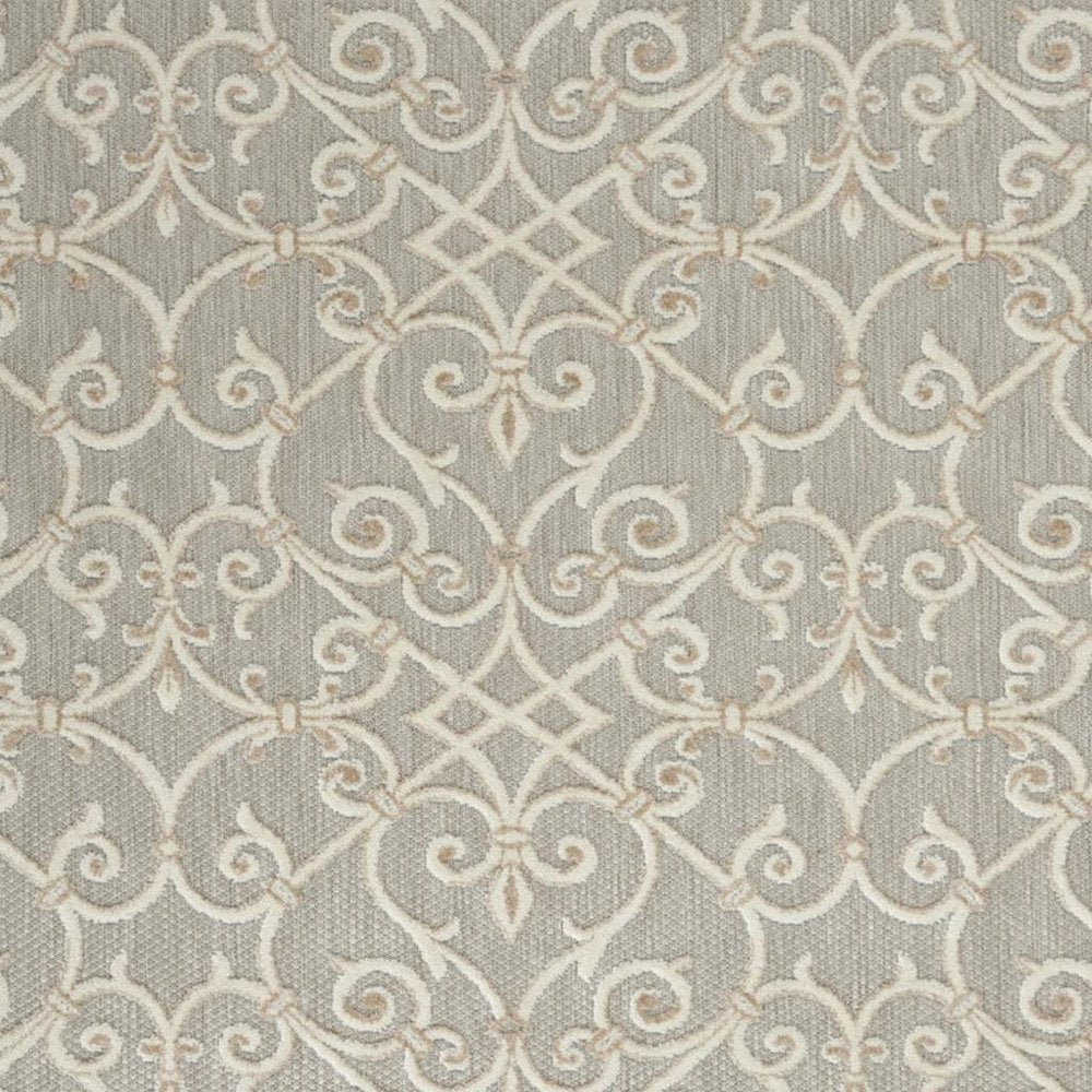 8' X 11' Gray And Ivory Indoor Outdoor Area Rug