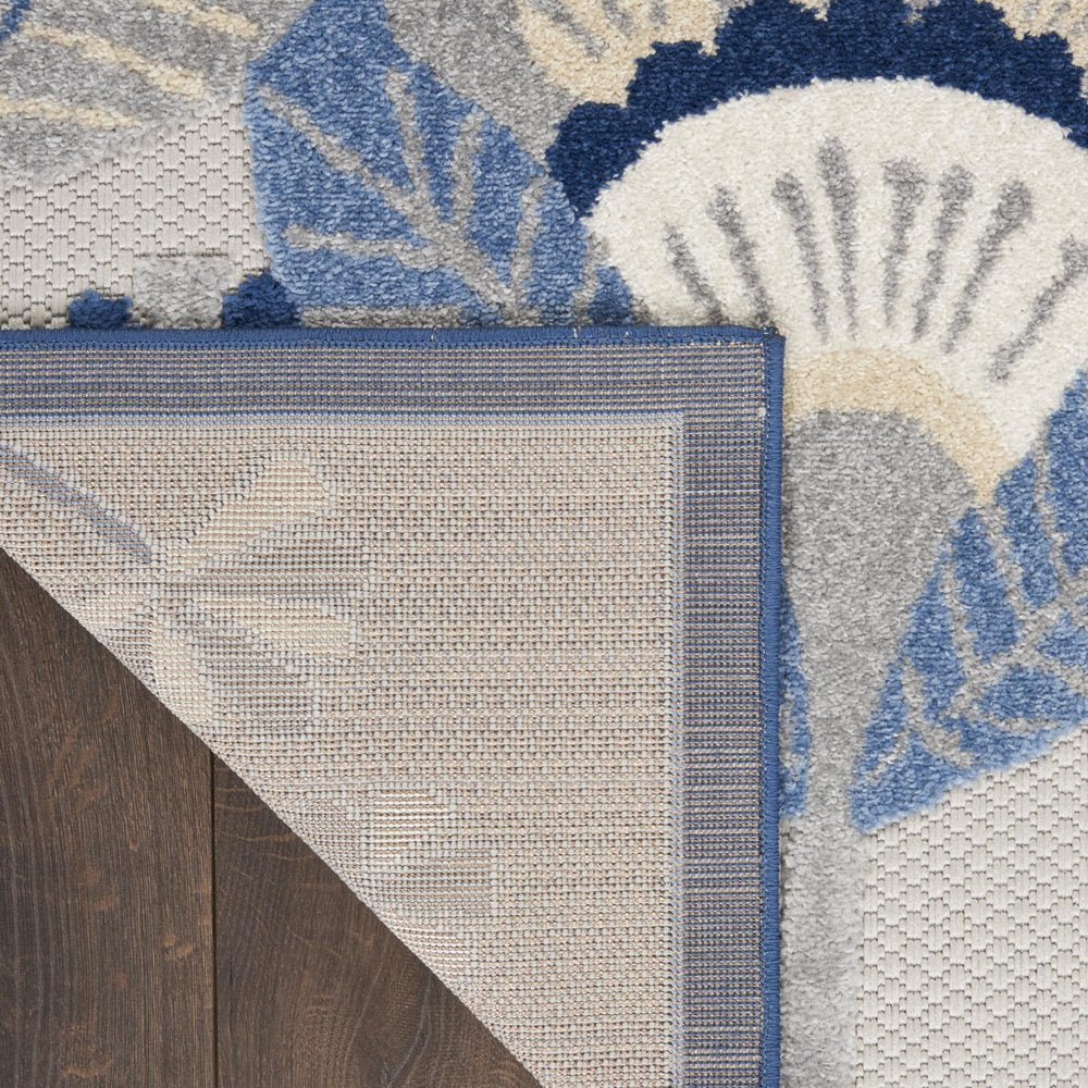 5' X 7' Blue And Gray Indoor Outdoor Area Rug