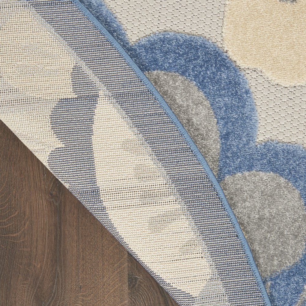 6' X 9' Blue And Gray Indoor Outdoor Area Rug