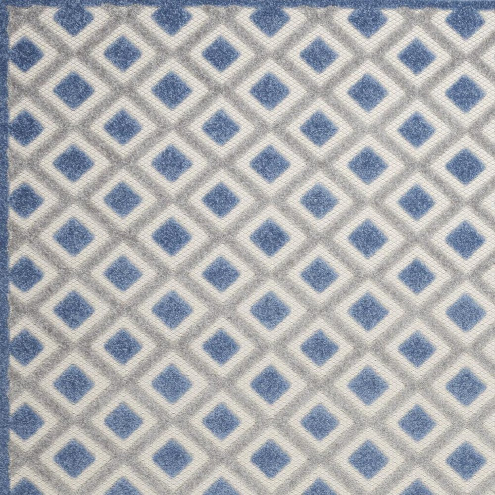 4' X 6' Blue And Gray Indoor Outdoor Area Rug