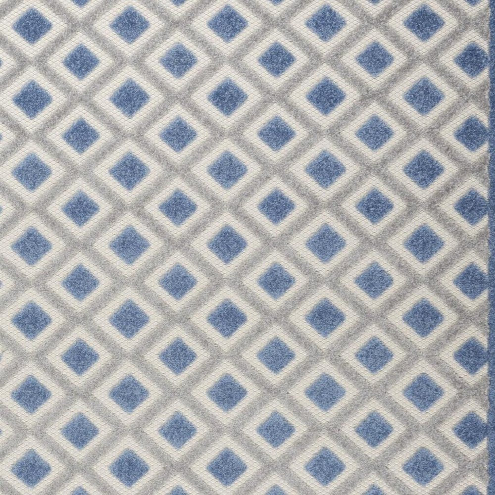 4' X 6' Blue And Gray Indoor Outdoor Area Rug