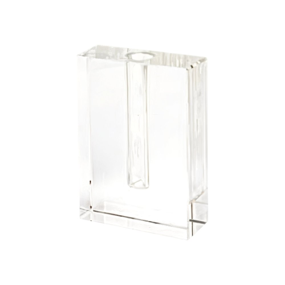 8" Clear Crystal Clear Square Table Vase