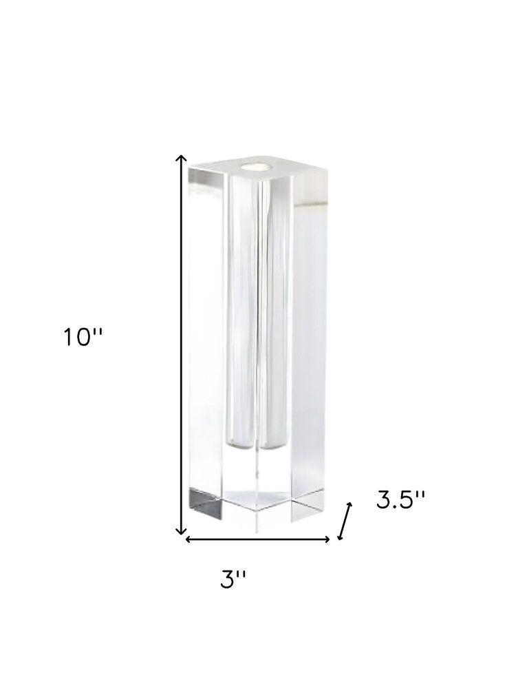 10" Clear Cylinder Crystal Glass Table Vase