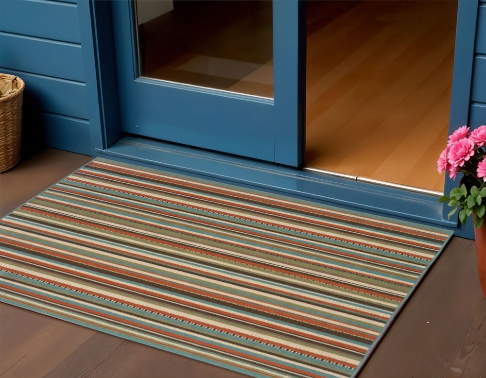 8' Green Indoor Outdoor Runner Rug