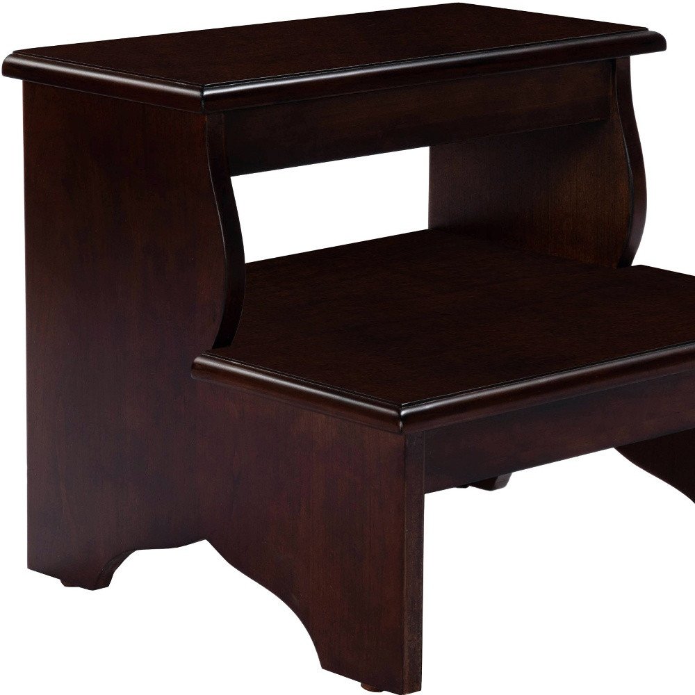 15" Dark Brown Solid Wood and Solid and Manufactured Wood Backless Bar Chair