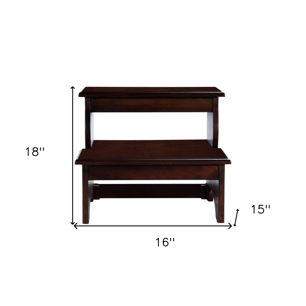 15" Dark Brown Solid Wood and Solid and Manufactured Wood Backless Bar Chair