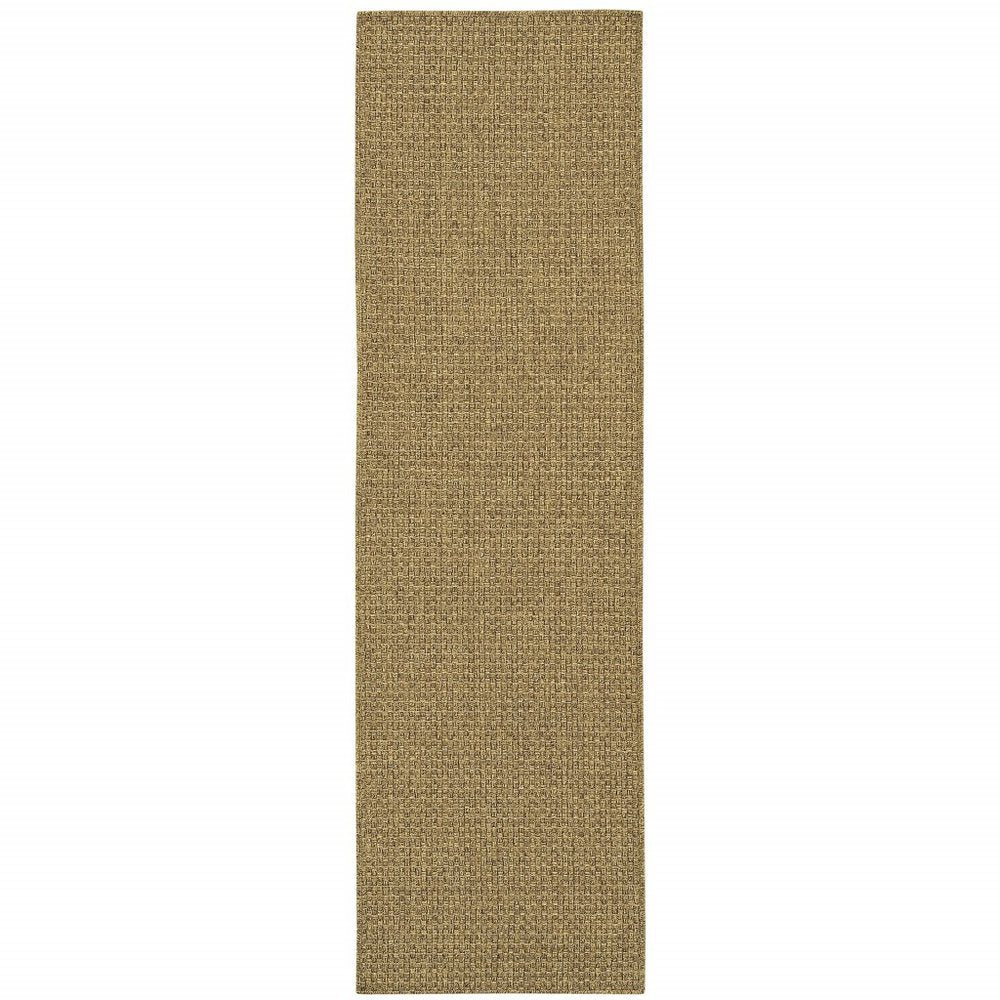 8' Tan Indoor Outdoor Runner Rug