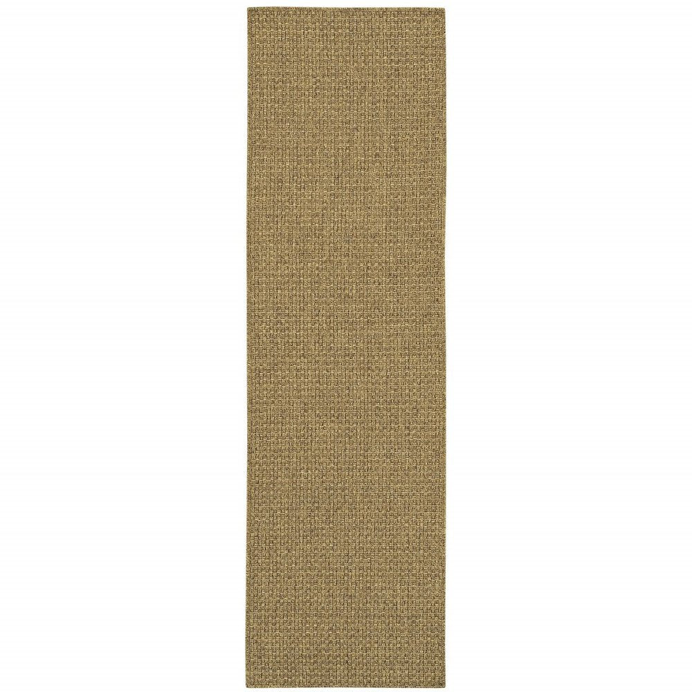 8' Tan Indoor Outdoor Runner Rug
