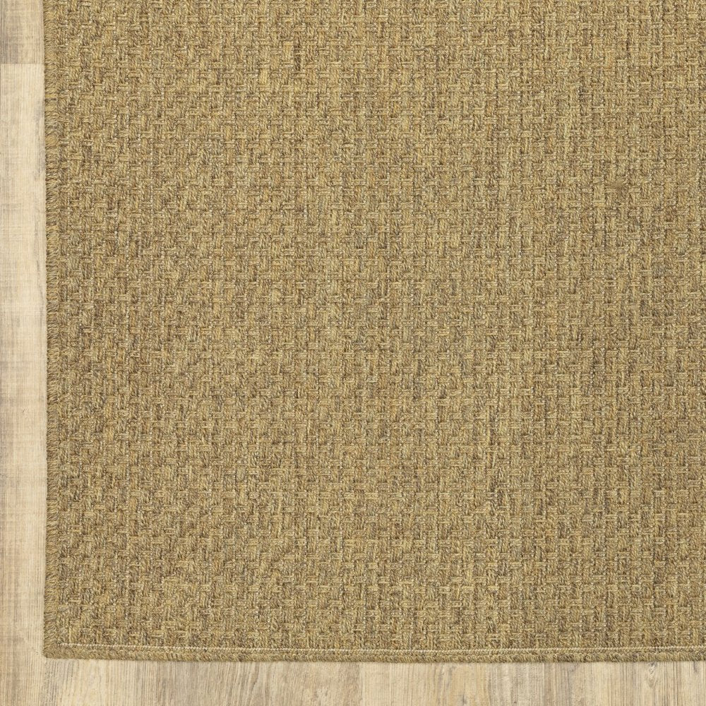 8' Tan Indoor Outdoor Runner Rug