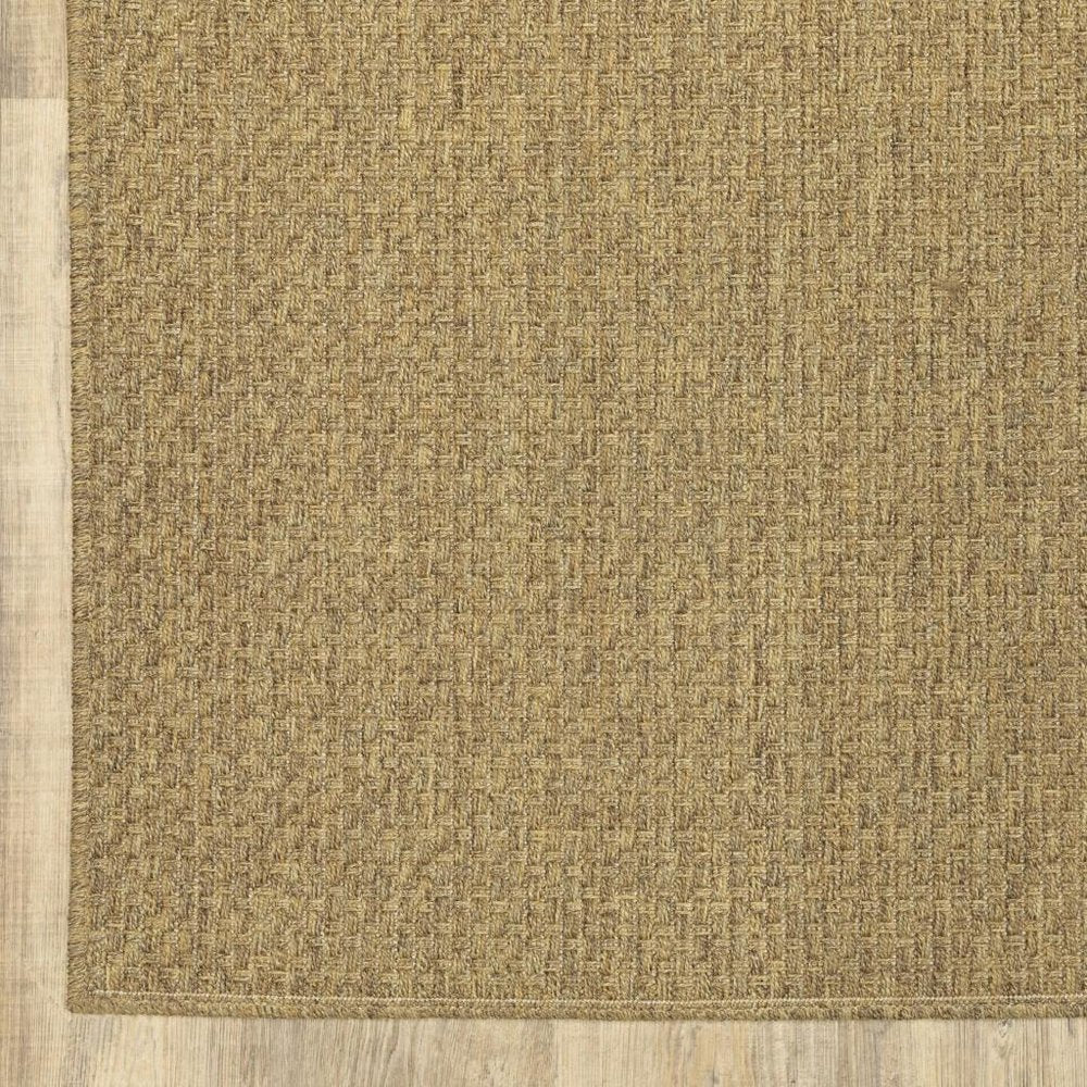 8' Tan Indoor Outdoor Runner Rug