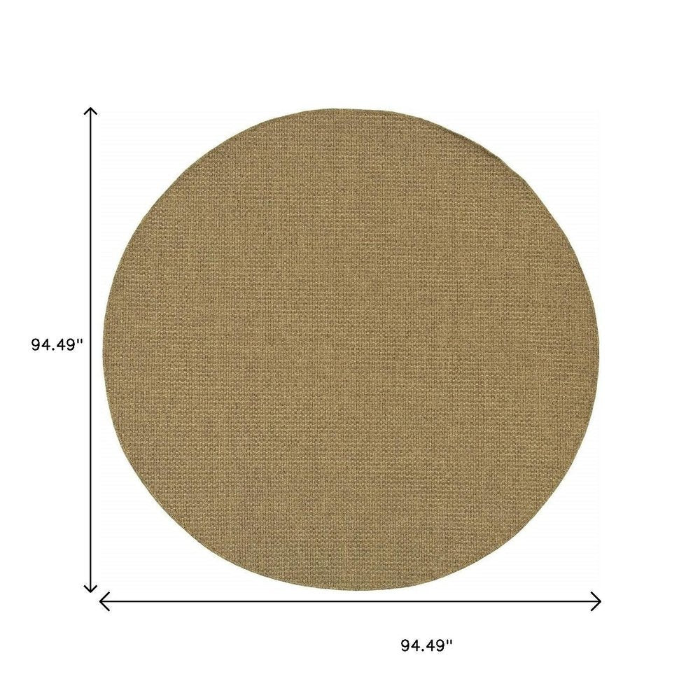 8' Tan Indoor Outdoor Runner Rug