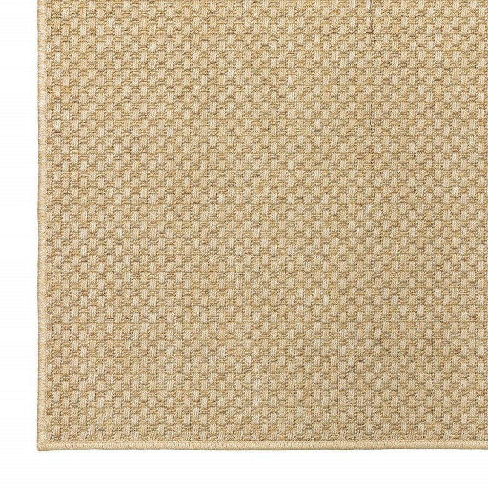 8' Beige Indoor Outdoor Runner Rug