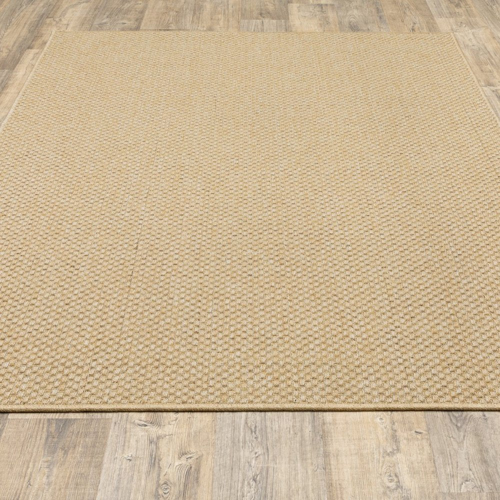 8' Beige Indoor Outdoor Runner Rug