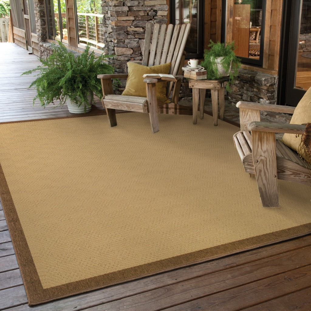 8' X 13' Beige Indoor Outdoor Area Rug