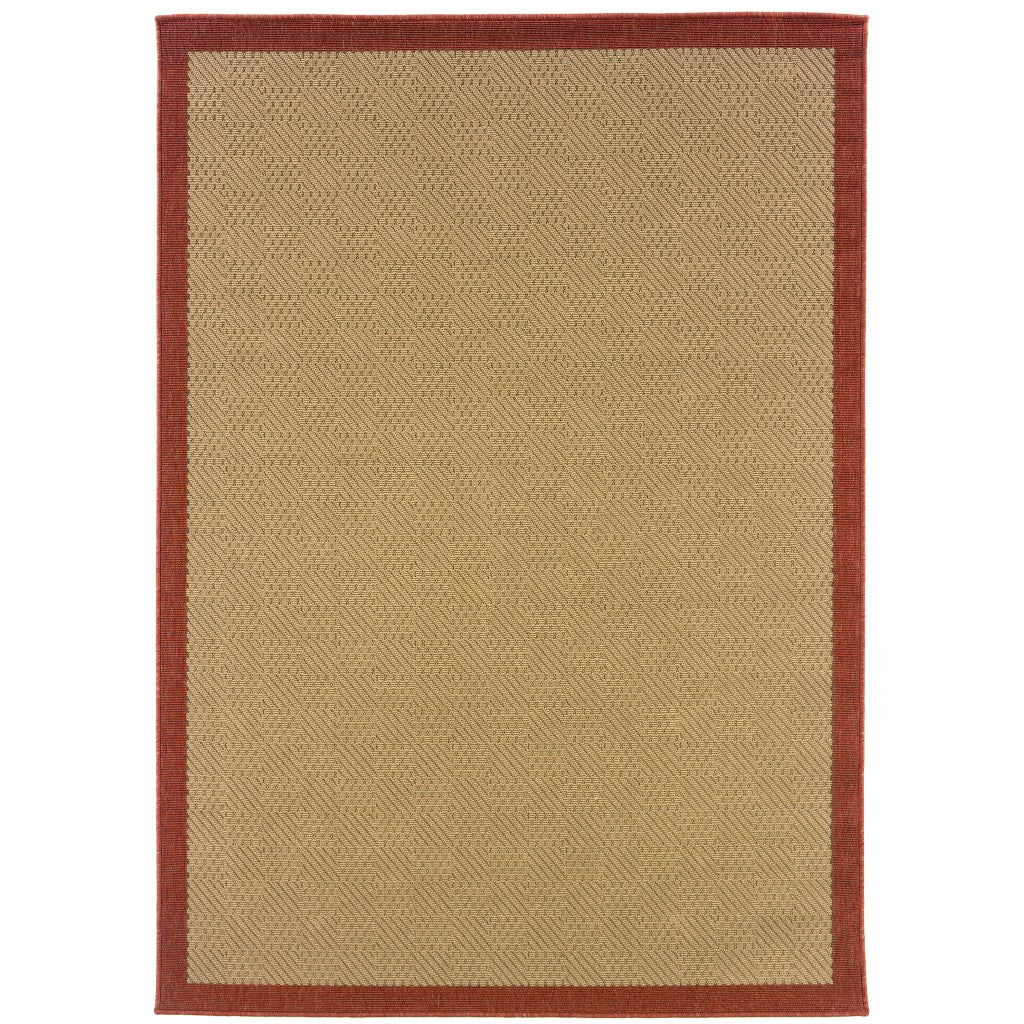 8' X 13' Beige Indoor Outdoor Area Rug