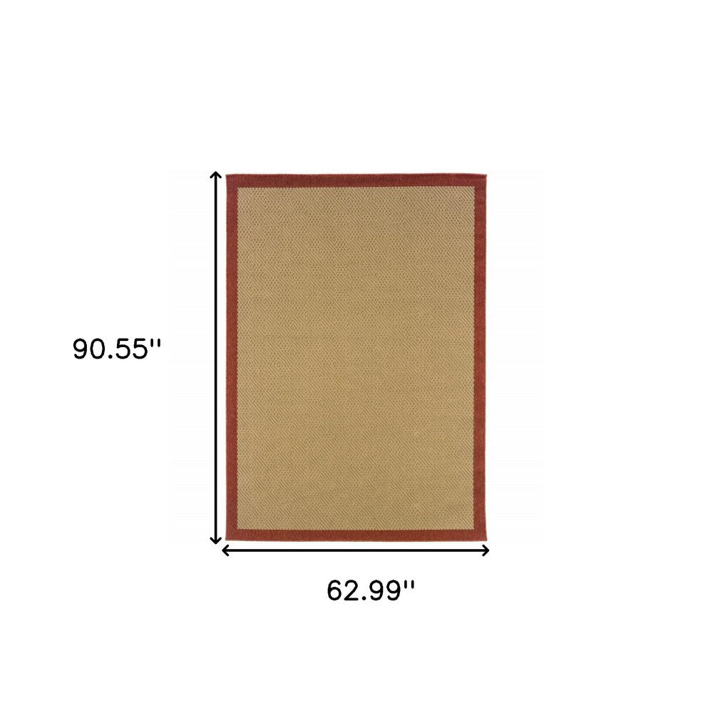 8' X 13' Beige Indoor Outdoor Area Rug