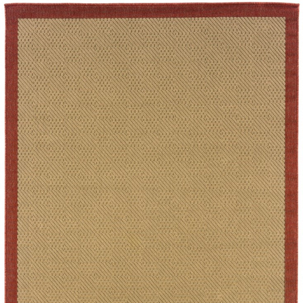 8' X 13' Beige Indoor Outdoor Area Rug